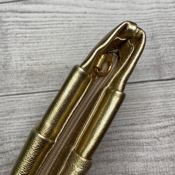 MICHAEL Michael Kors Daria Pleated Gold Clutch - Picture 6 of 16